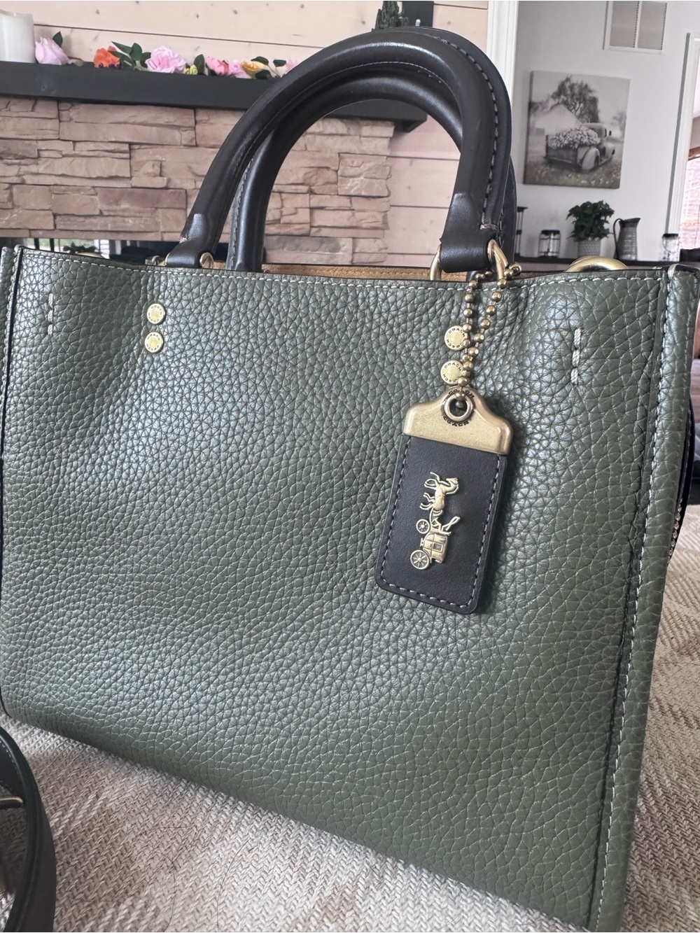 NEW COACH Rogue 25 in Army Green in Regenerative Leather C1764 - pending sale - Picture 2 of 14